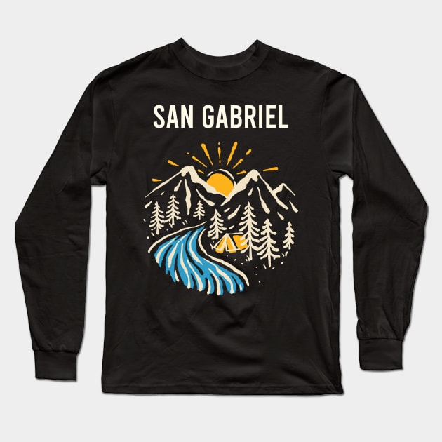 San Gabriel Landscape Long Sleeve T-Shirt by flaskoverhand